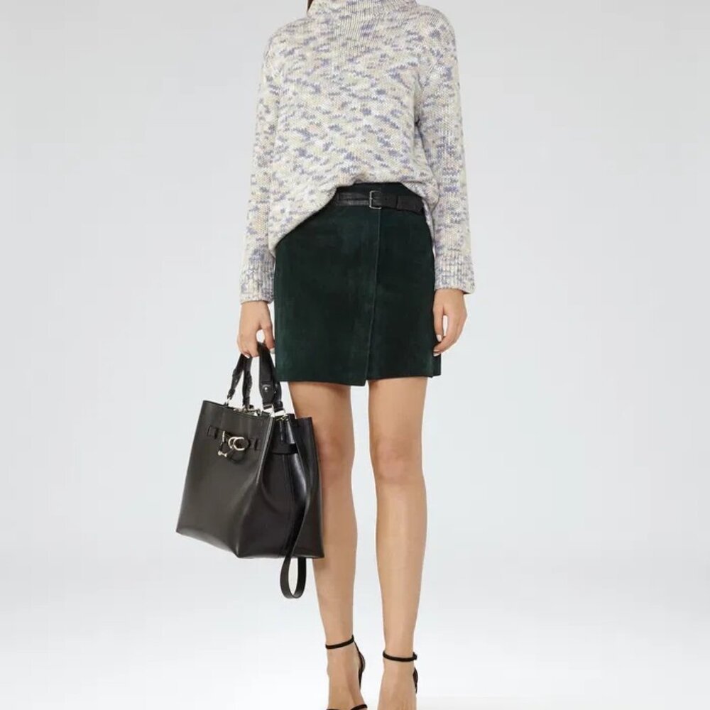 Reiss Textured Turtleneck Sweater - Blue and Cream